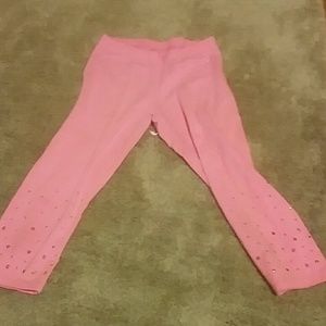 A pink pear of leggings